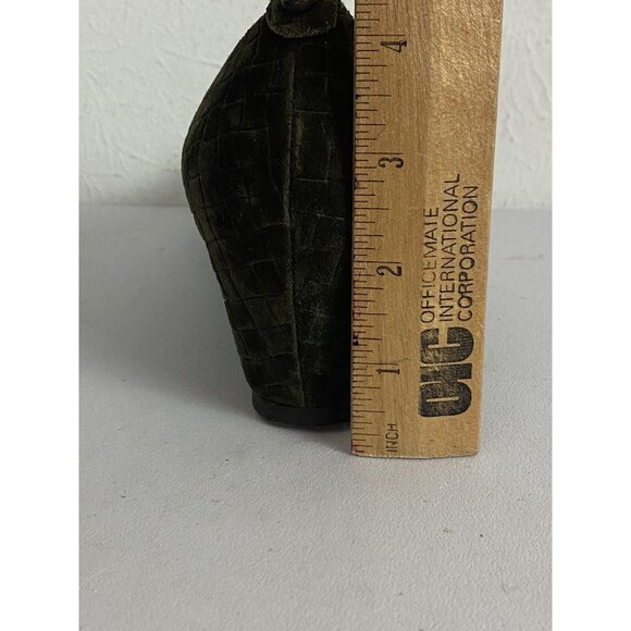 Stuart Weitzman Womens Shoe Size 8.5N Suede Green Textured Wedges Pumps Normcore - Picture 10 of 12